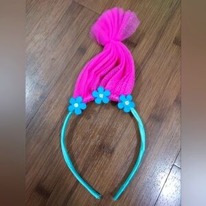 Trolls Poppy pink hair headband costume accessory